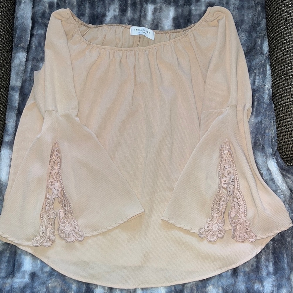 Annabelle the Collection Lace Detail Off the Shoulder Top